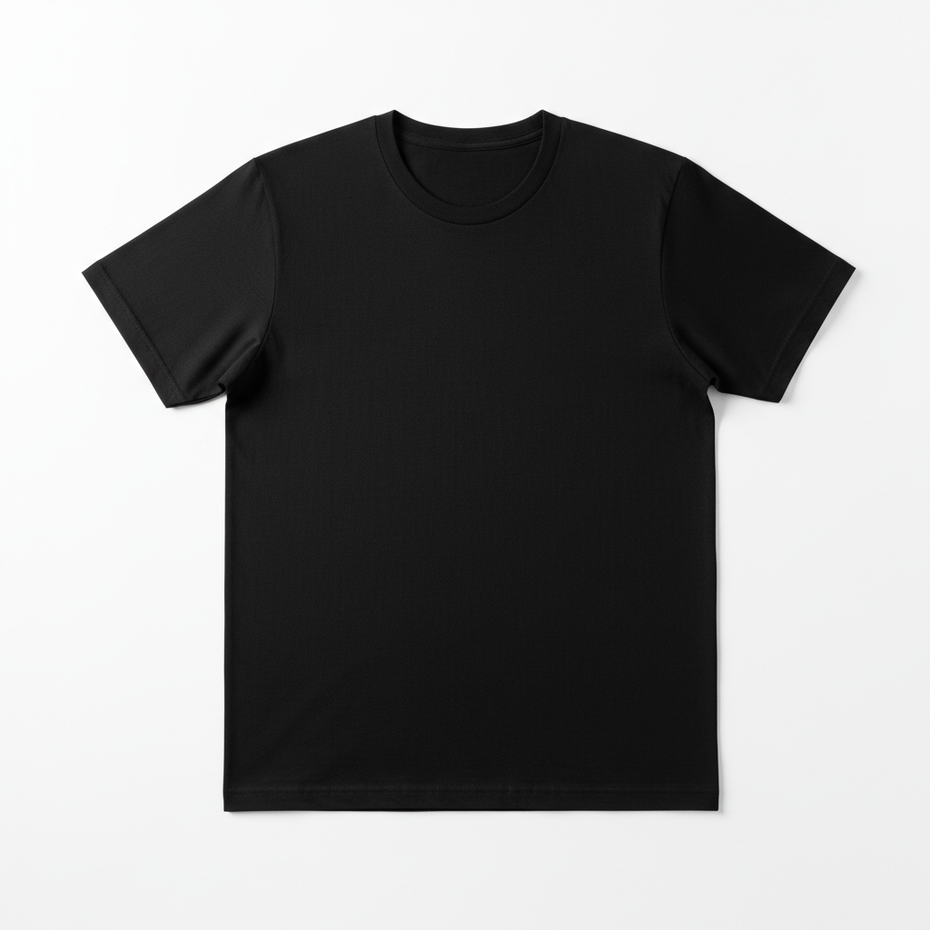 Black t-shirt on white background