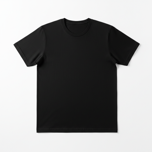 Black t-shirt on white background